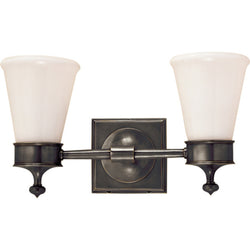 Studio VC Siena Double Sconce in Bronze with White Glass