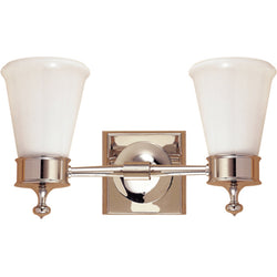 Studio VC Siena Double Sconce in Polished Nickel with White Glass