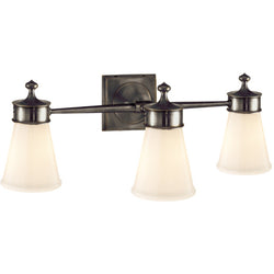 Studio VC Siena Triple Sconce in Bronze with White Glass
