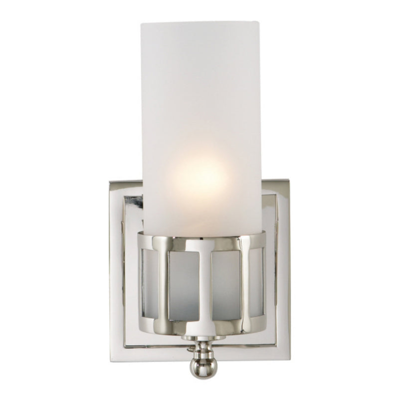 Studio VC Openwork Single Sconce in Chrome with Frosted Glass