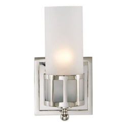 Studio VC Openwork Single Sconce in Polished Nickel with Frosted Glass