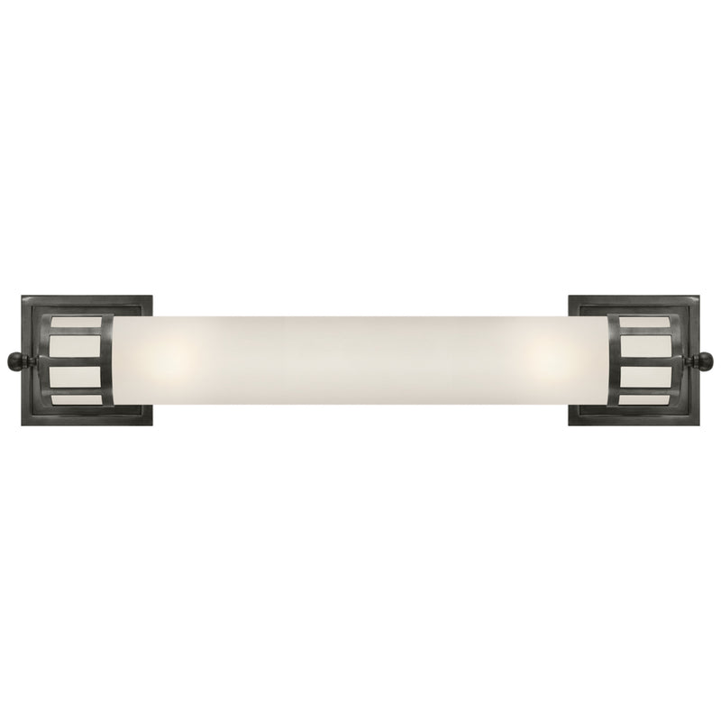 Studio VC Openwork Long Sconce in Bronze with Frosted Glass