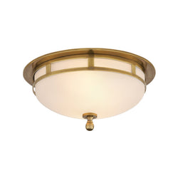 Studio VC Openwork Small Flush Mount in Hand-Rubbed Antique Brass with Frosted Glass