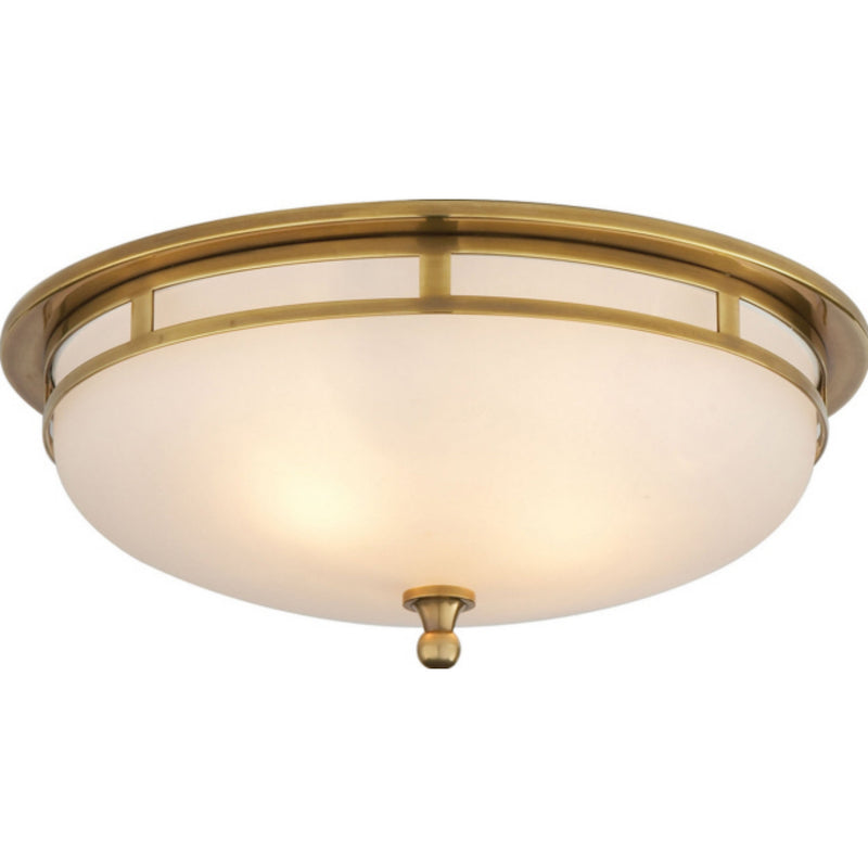 Studio VC Openwork Large Flush Mount in Hand-Rubbed Antique Brass with Frosted Glass