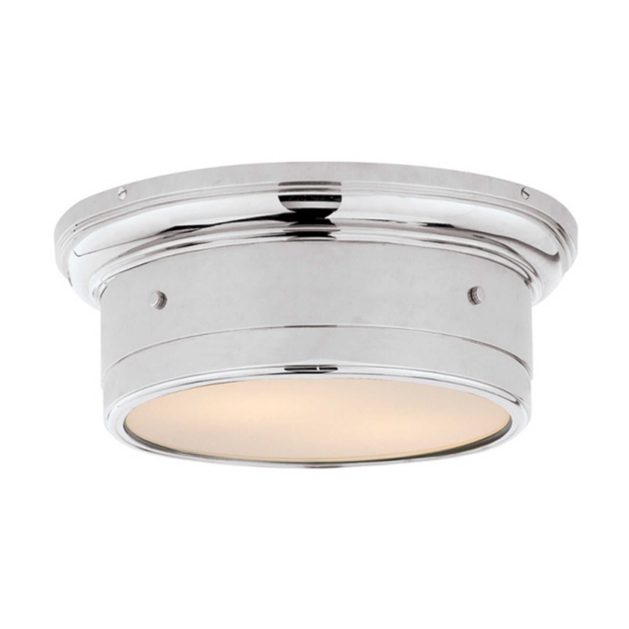 Visual Comfort Siena Small Flush Mount in Chrome with White Glass
