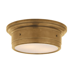 Studio VC Siena Small Flush Mount in Hand-Rubbed Antique Brass with White Glass