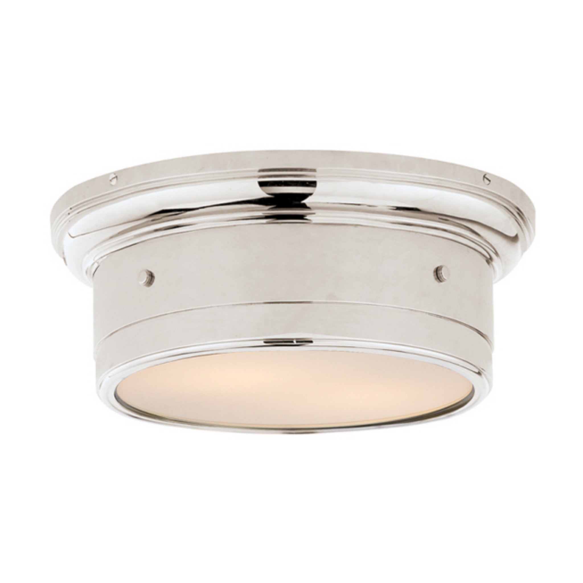 Visual Comfort Siena Small Flush Mount in Polished Nickel with White Glass