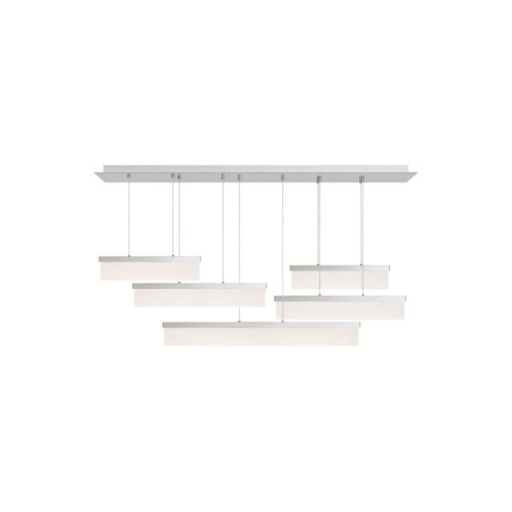 Sweep Linear Chandelier Linear Suspension 5-Light LED 3000K Polished Nickel by Sean Lavin