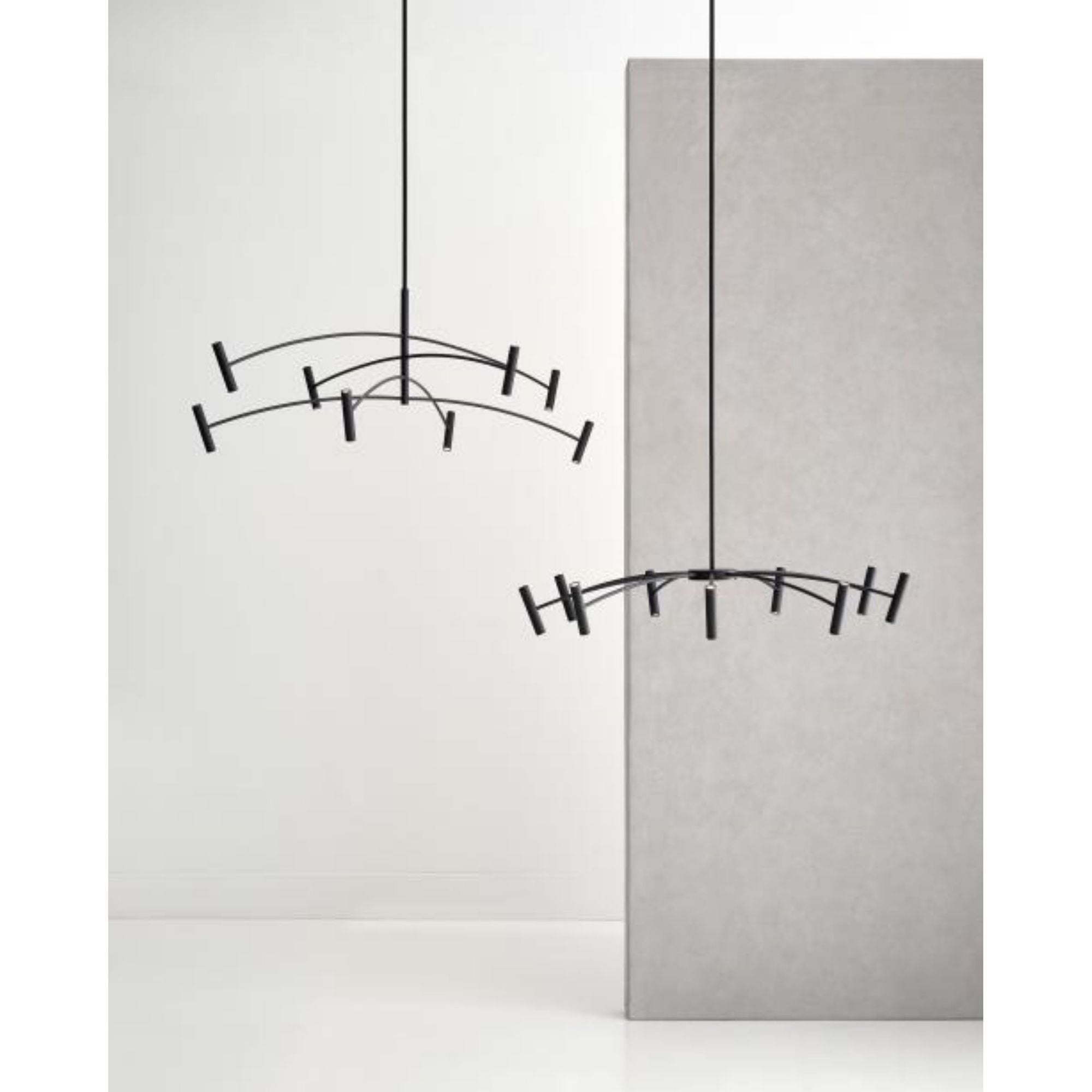 Aerial 60 Chandelier Chandeliers 1-Light LED 3000K Matte Black by Sean Lavin