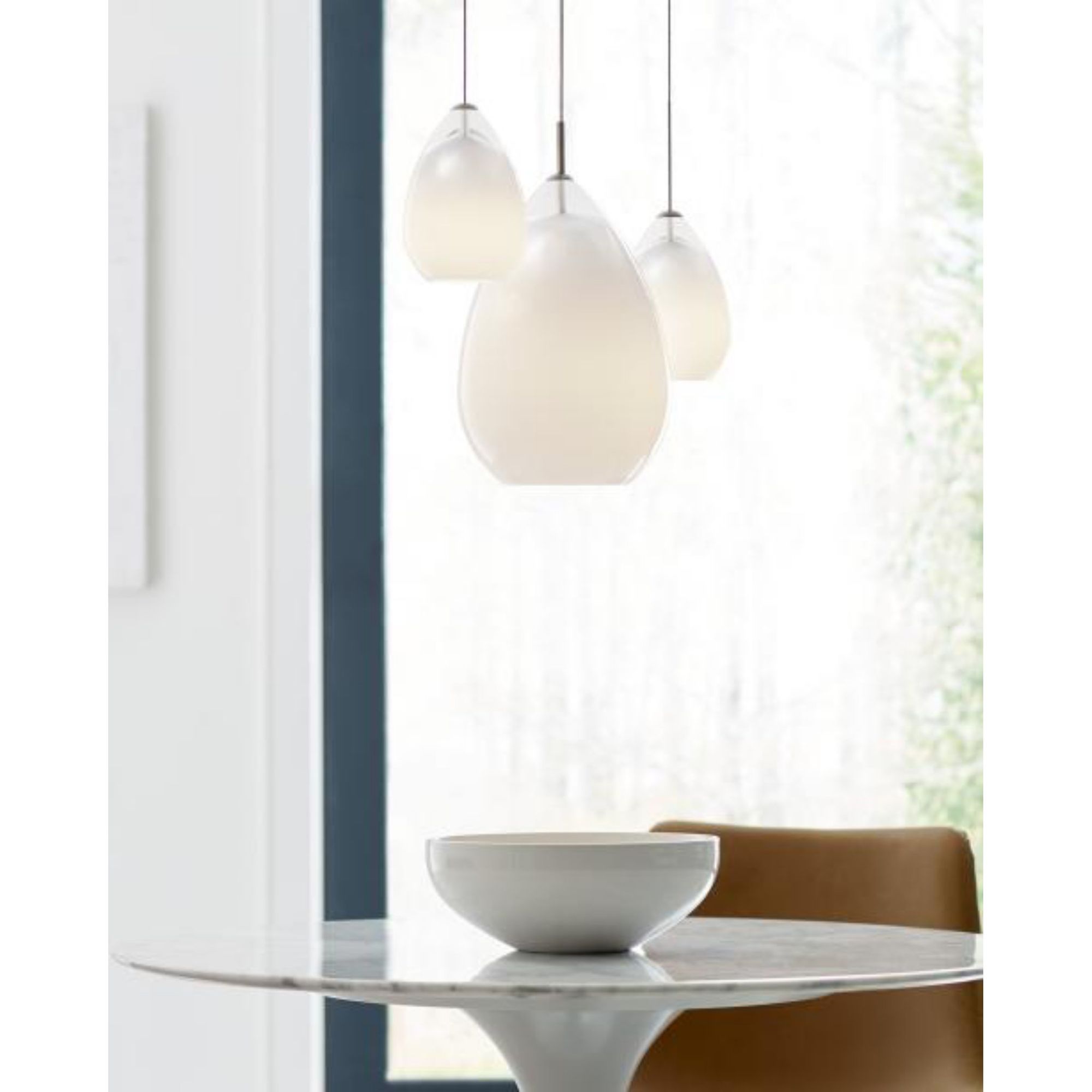 Alina Grande Pendant Line-Voltage Pendants/Suspension 1-Light Satin Nickel by Sean Lavin
