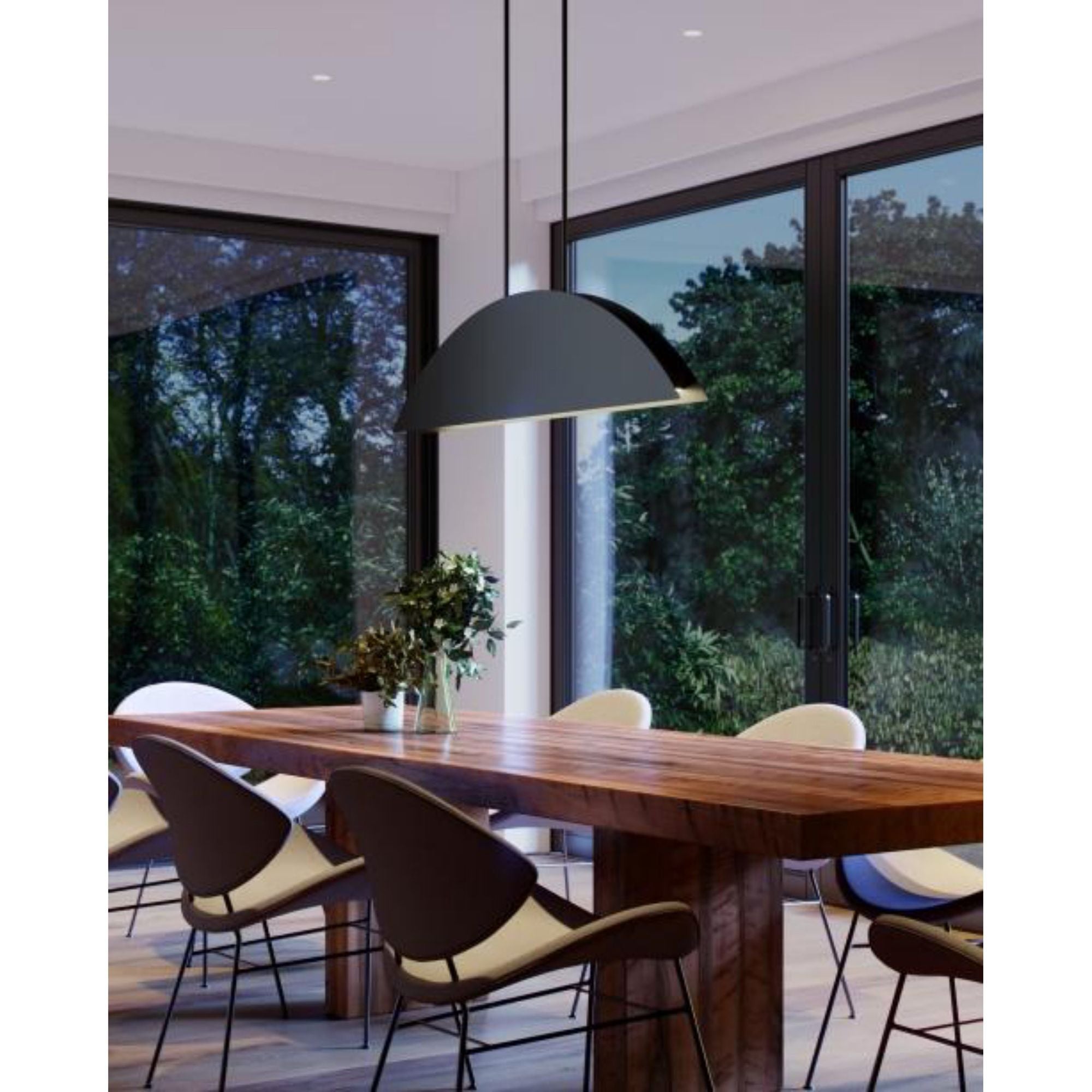 Bau 50 Linear Suspension Linear Suspension 1-Light LED 3000K Nightshade Black by Sean Lavin