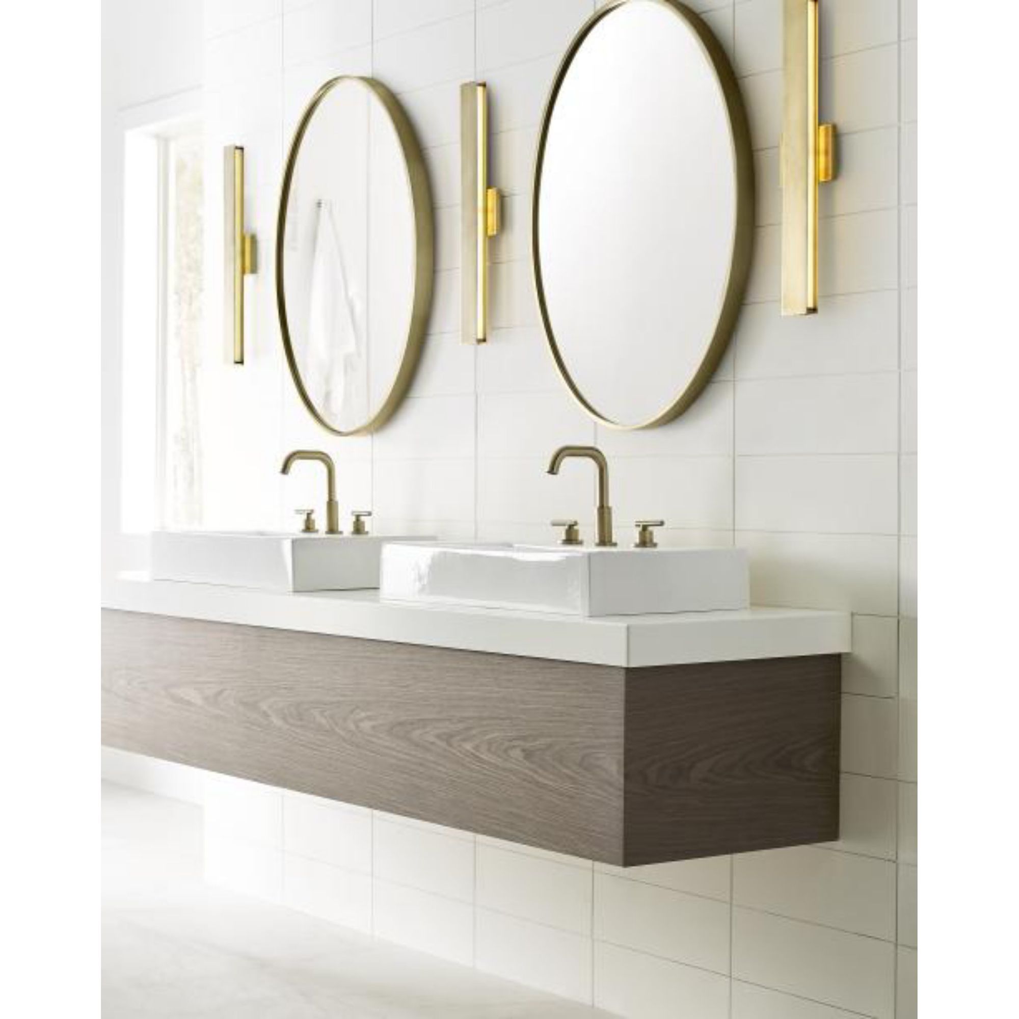 Bau 24 Bath Linear Suspension 1-Light LED 3000K Polished Nickel by Sean Lavin