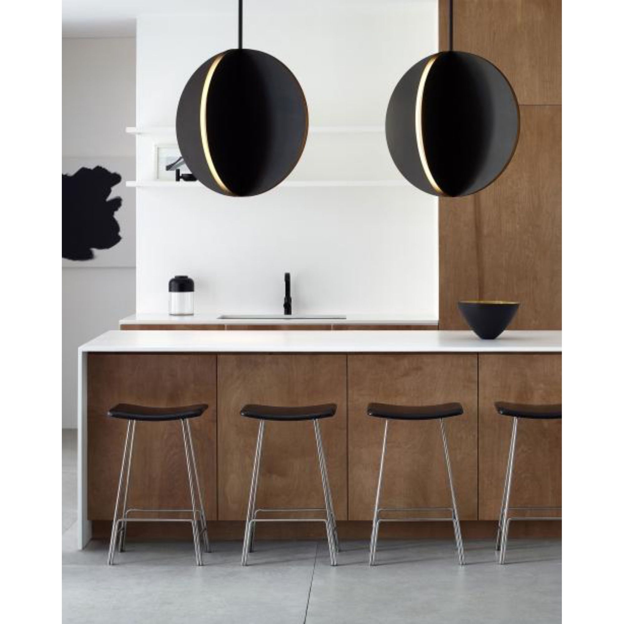Bau 36 Pendant Line-Voltage Pendants/Suspension 1-Light LED 3000K Nightshade Black by Sean Lavin