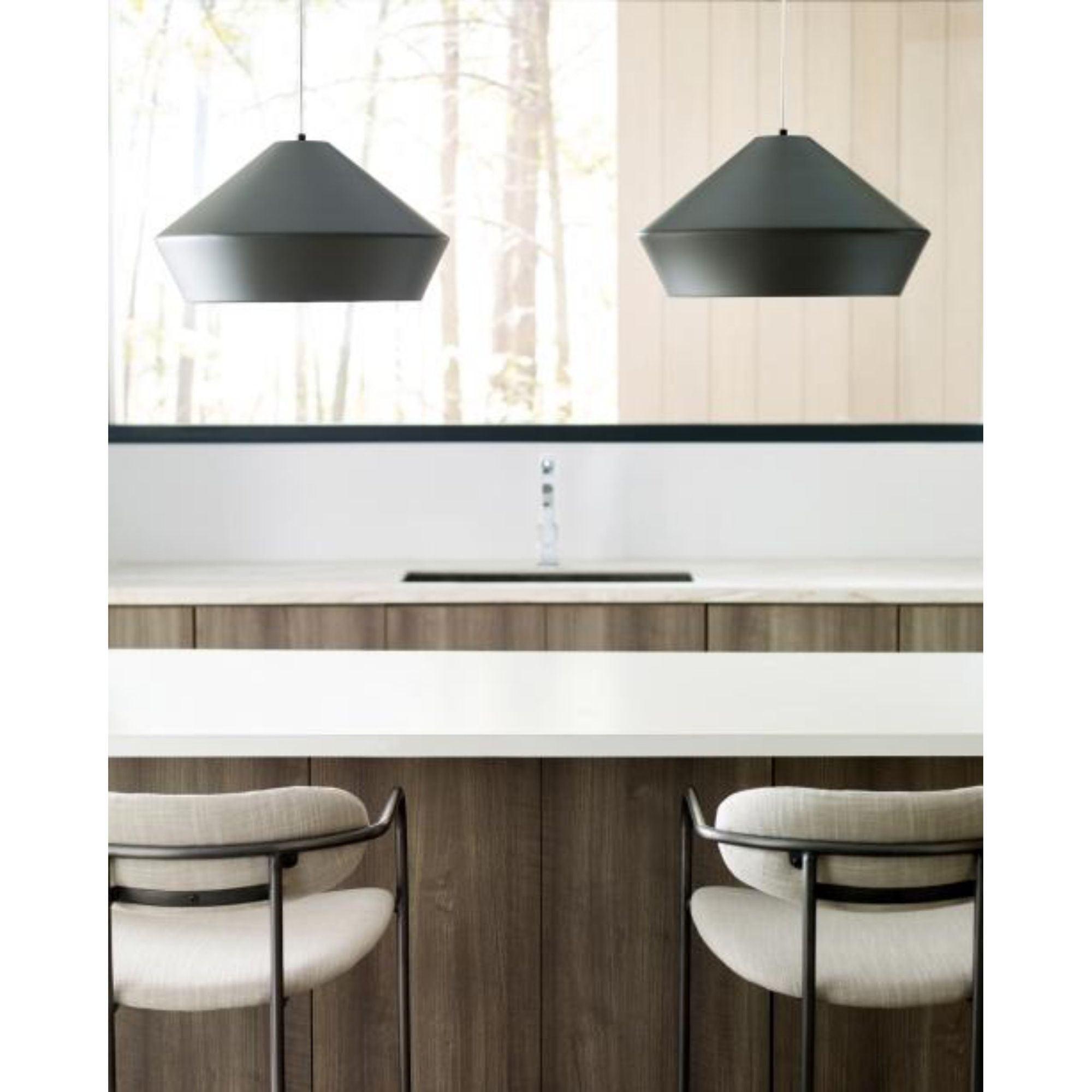 Brummel Grande Pendant Line-Voltage Pendants/Suspension 1-Light Black by Sean Lavin