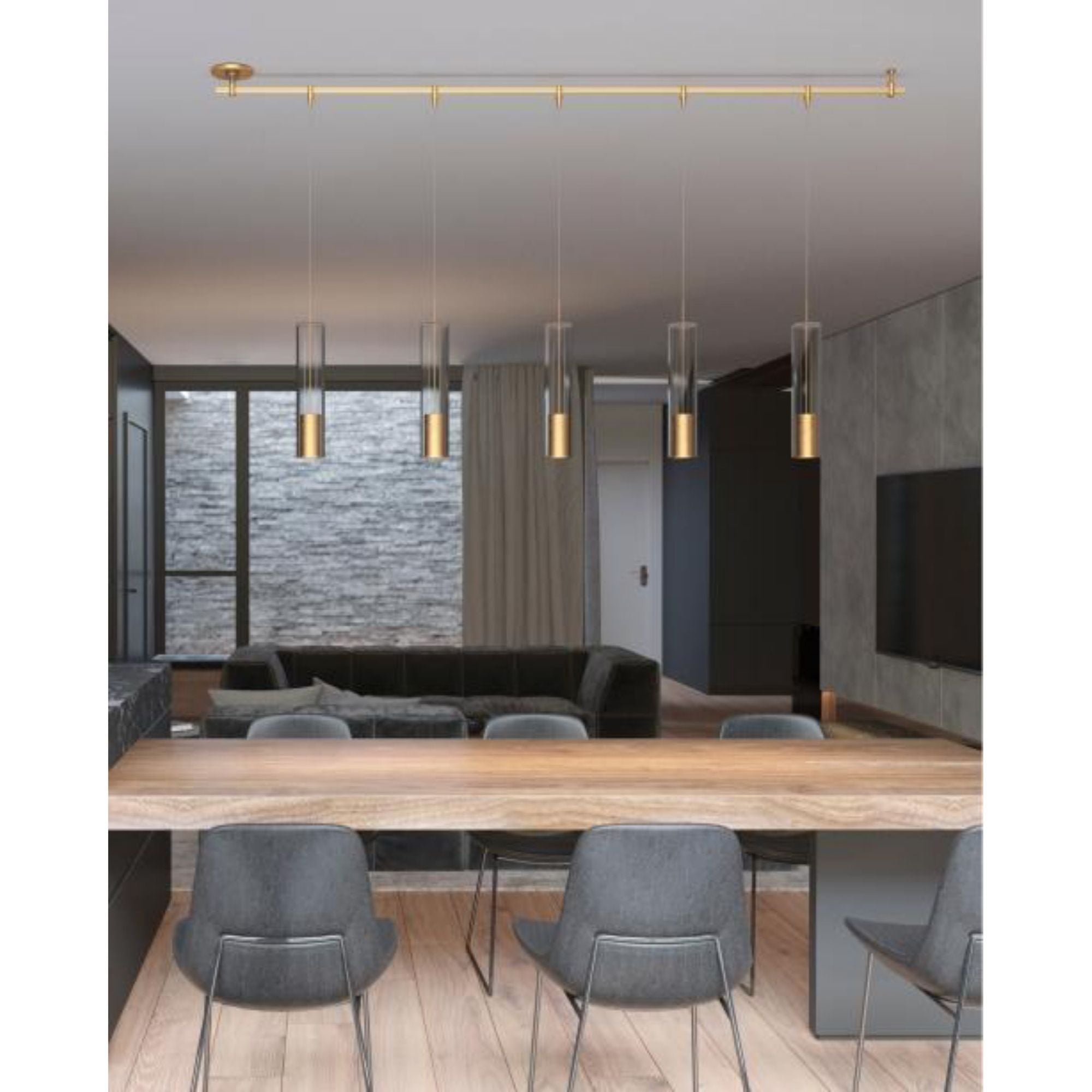 Captra Pendant FreeJack 1-Light Aged Brass by Sean Lavin