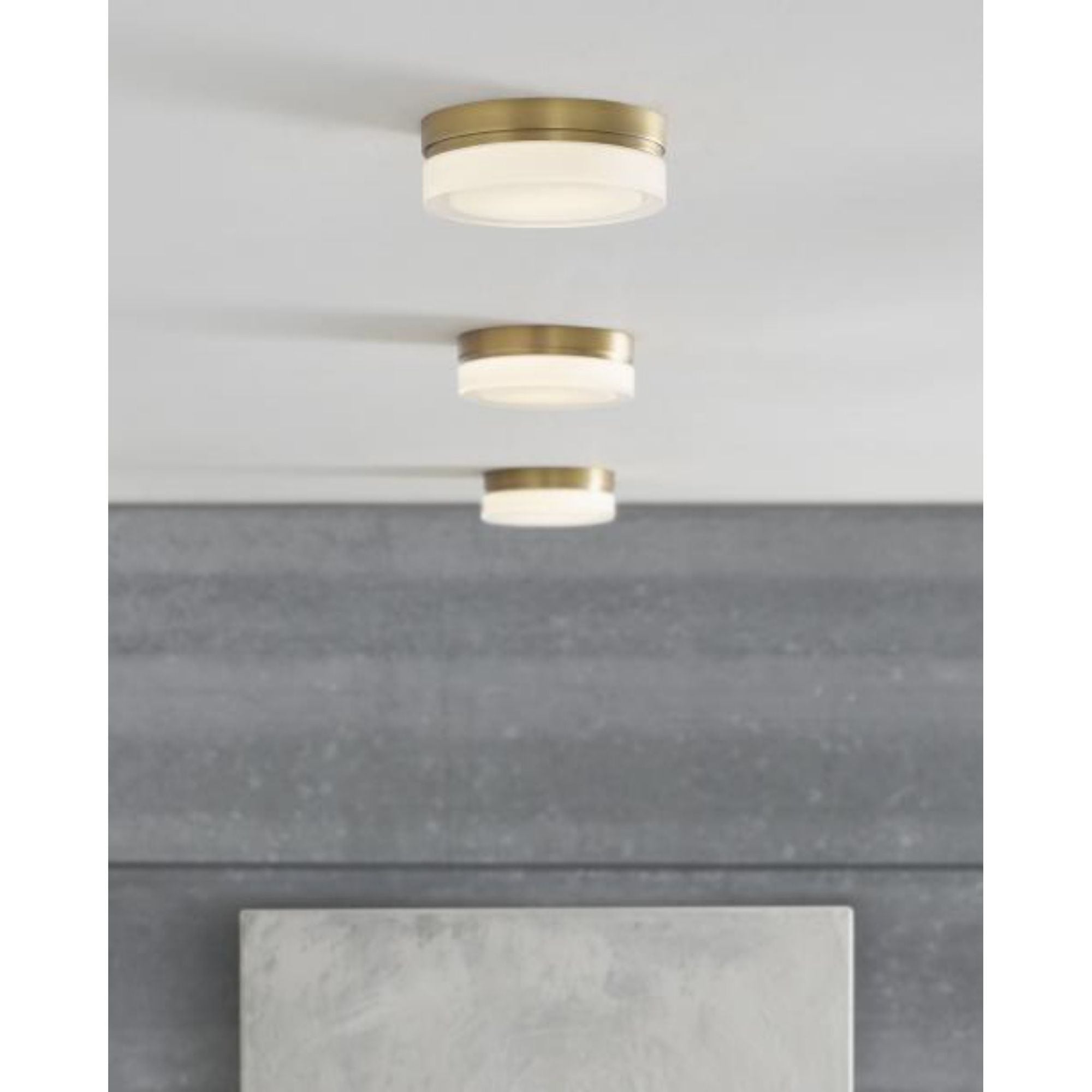 Cirque Small Flush Mount Flush & Semi-Flush Mount, Wall Collection 1-Light LED 2700K Natural Brass by Sean Lavin