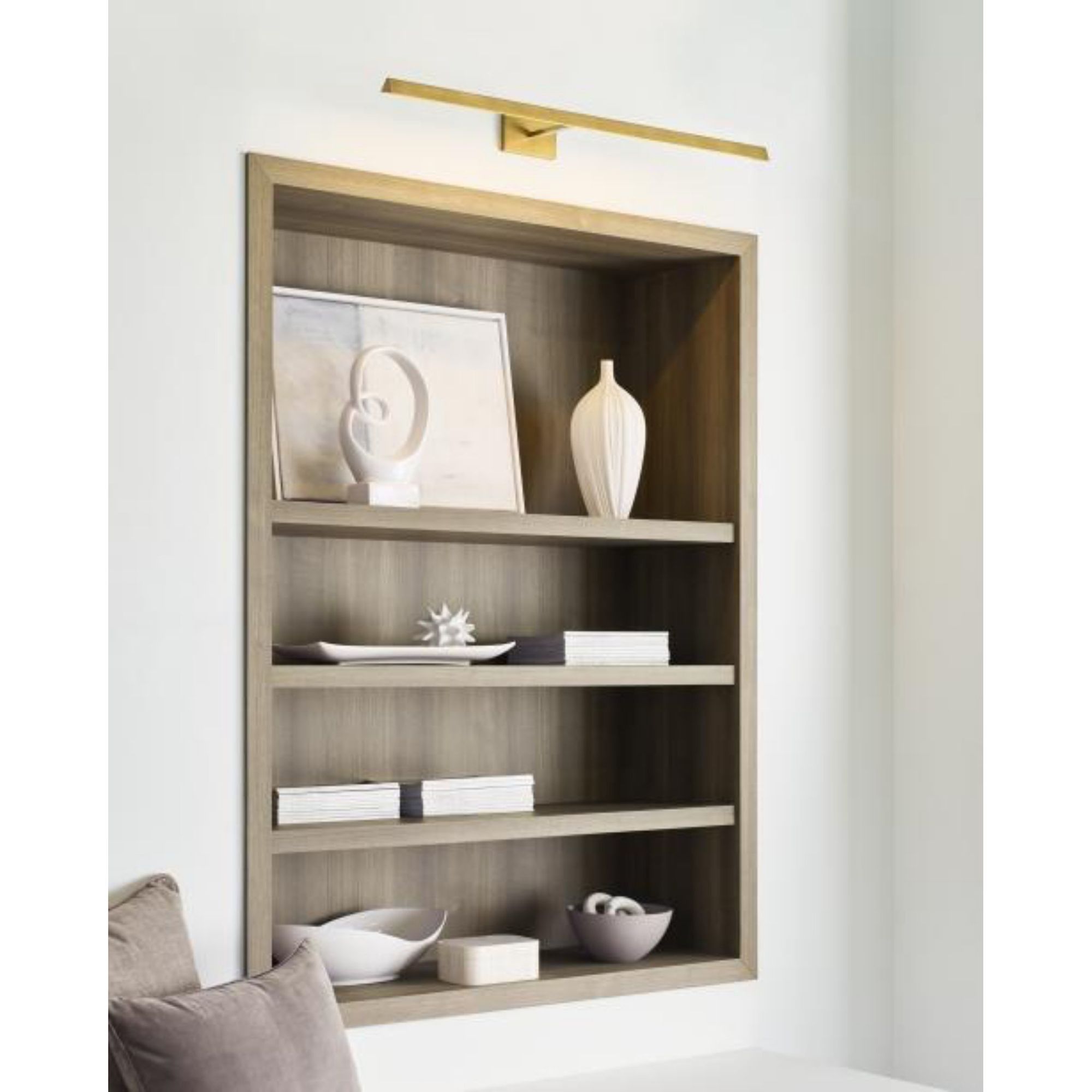 Dessau 36 Picture Light Wall Collection 1-Light LED 3000K Natural Brass by Sean Lavin