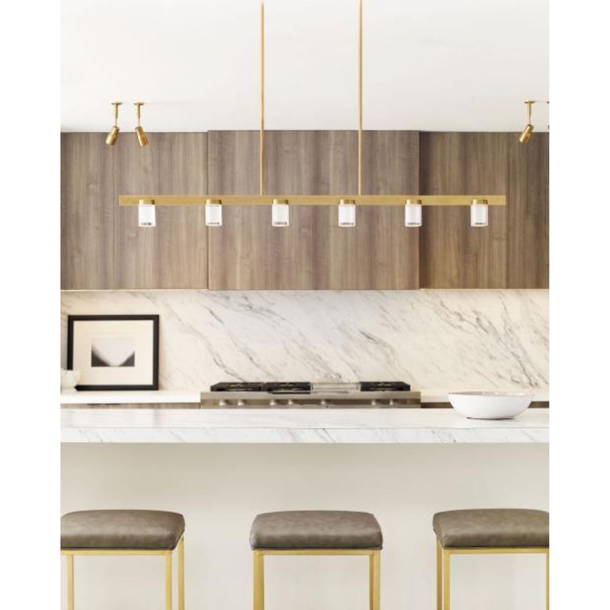 Esfera Large Linear ESSENCE 6-Light LED 2700K Natural Brass by Kelly Wearstler