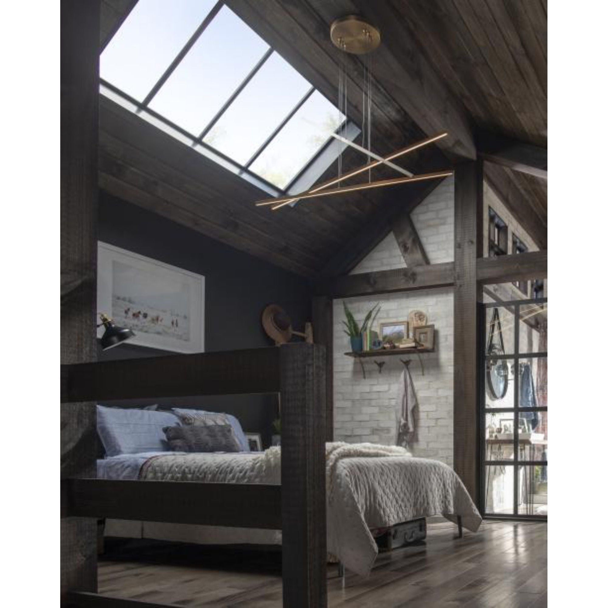 Essence Trio Linear Linear Suspension 3-Light LED 3000K Aged Brass