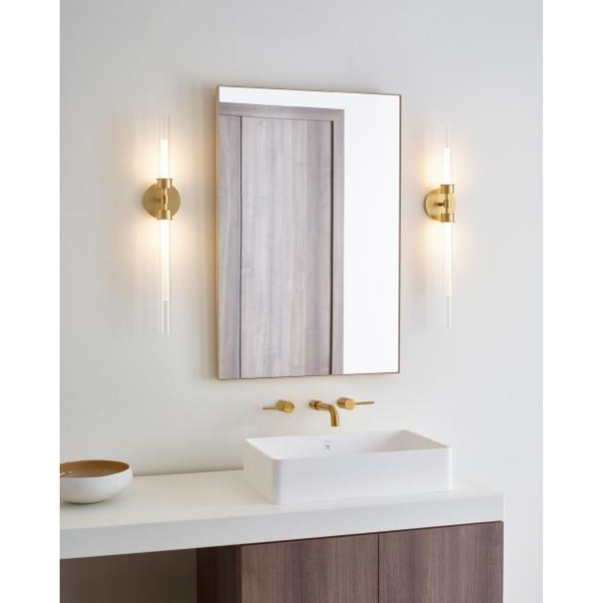 Linger Wall/Bath Wall Collection 2-Light LED 3000K Polished Nickel by Sean Lavin