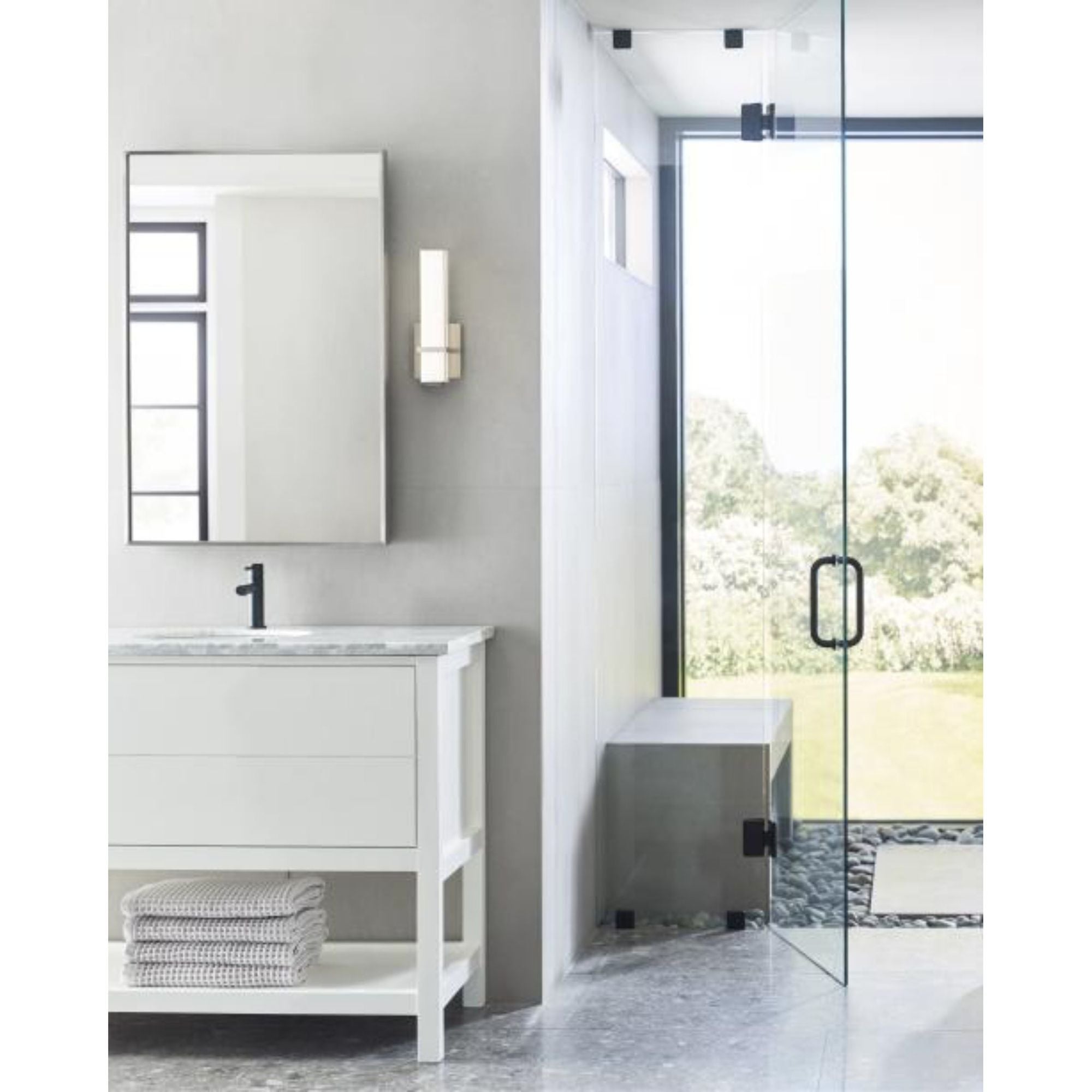 Milan 13 Bath Bath Collection 1-Light LED 3000K Nightshade Black by Sean Lavin