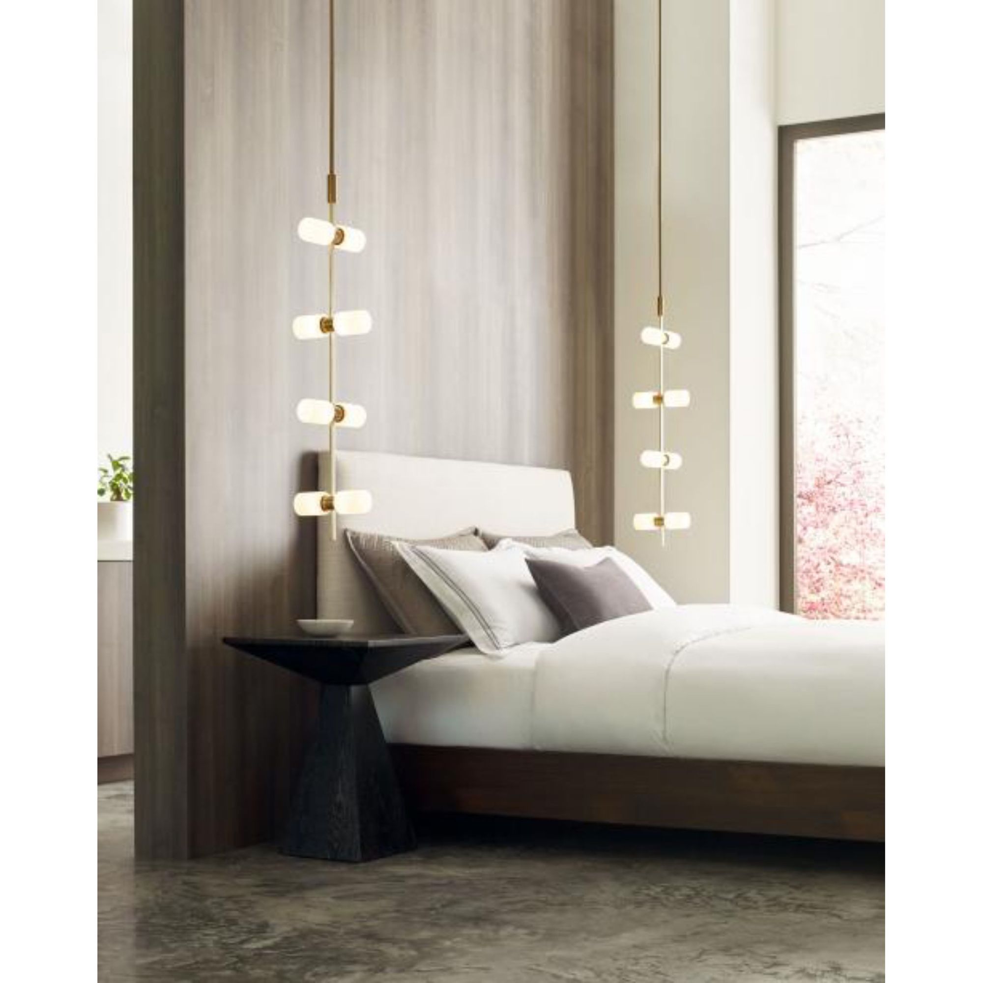 ModernRail Pendant Chandeliers 8-Light LED 3000K Aged Brass by Sean Lavin