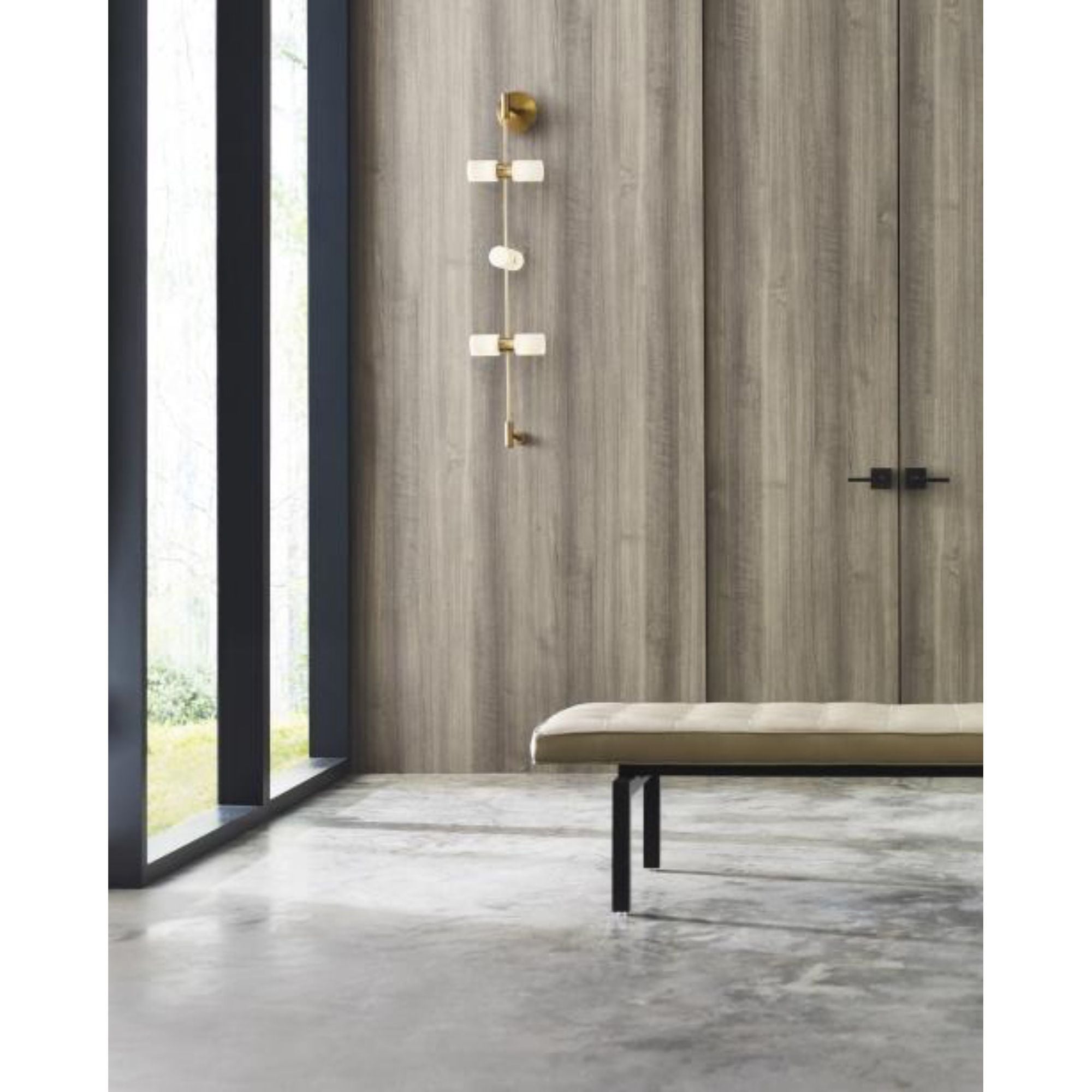 ModernRail Wall Chandeliers 8-Light LED 3000K Aged Brass by Sean Lavin