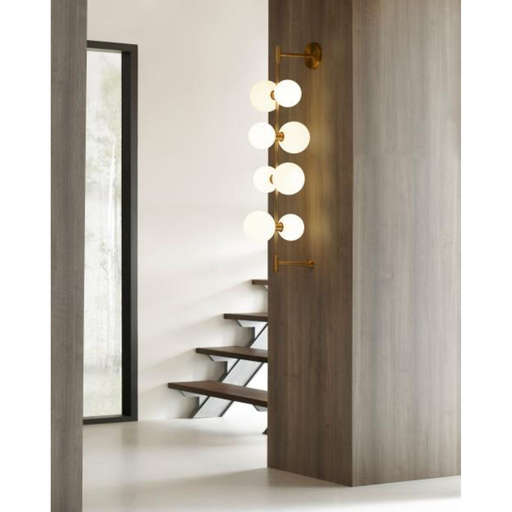 ModernRail Wall Chandeliers 8-Light LED 3000K Aged Brass by Sean Lavin