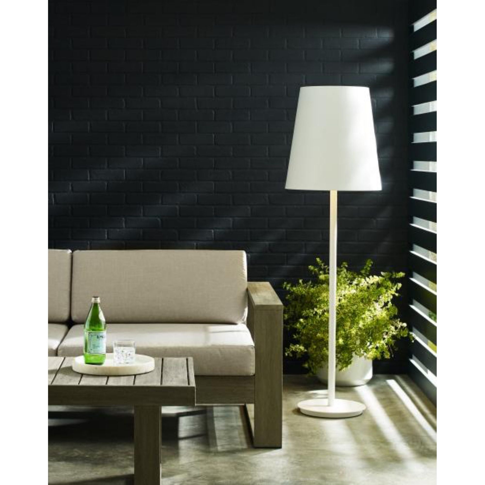 Nevis Outdoor Large Floor Lamp Outdoor 1-Light LED 2700K Black by Sean Lavin