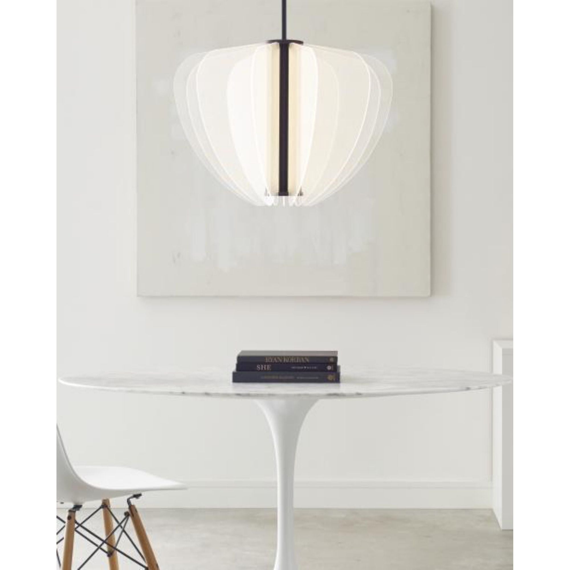 Nyra 28 Chandelier Linear Suspension 1-Light LED 3000K Nightshade Black by Sean Lavin