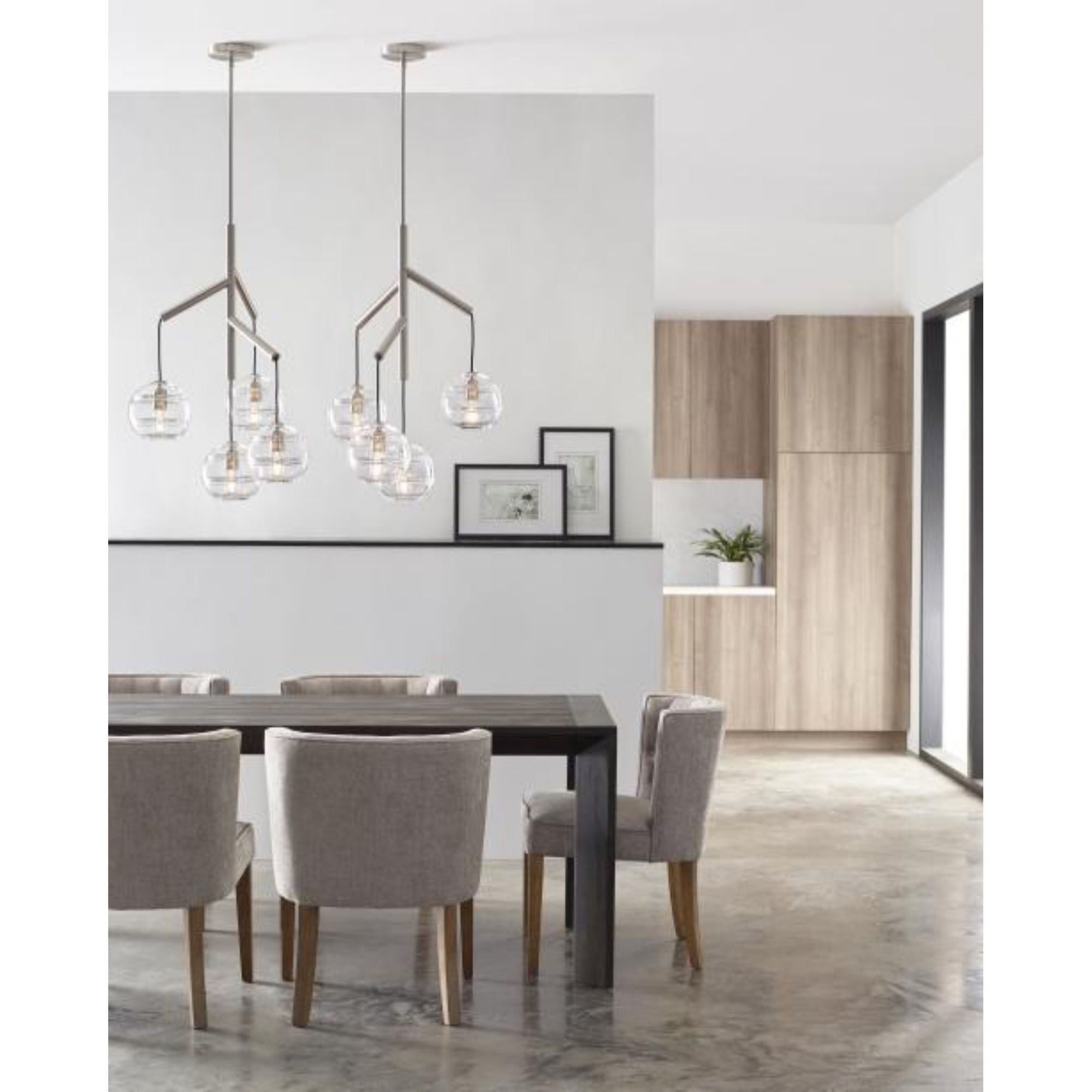 Sedona Single Chandelier Chandeliers 4-Light Satin Nickel by Sean Lavin