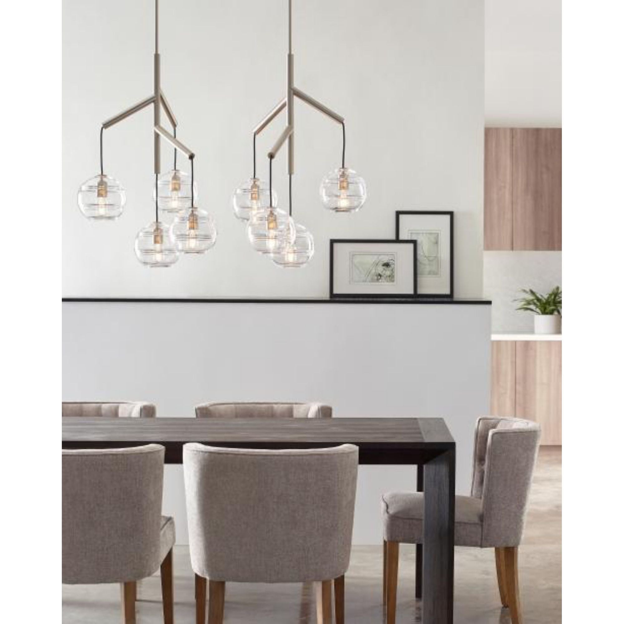 Sedona Single Chandelier Chandeliers 4-Light Satin Nickel by Sean Lavin