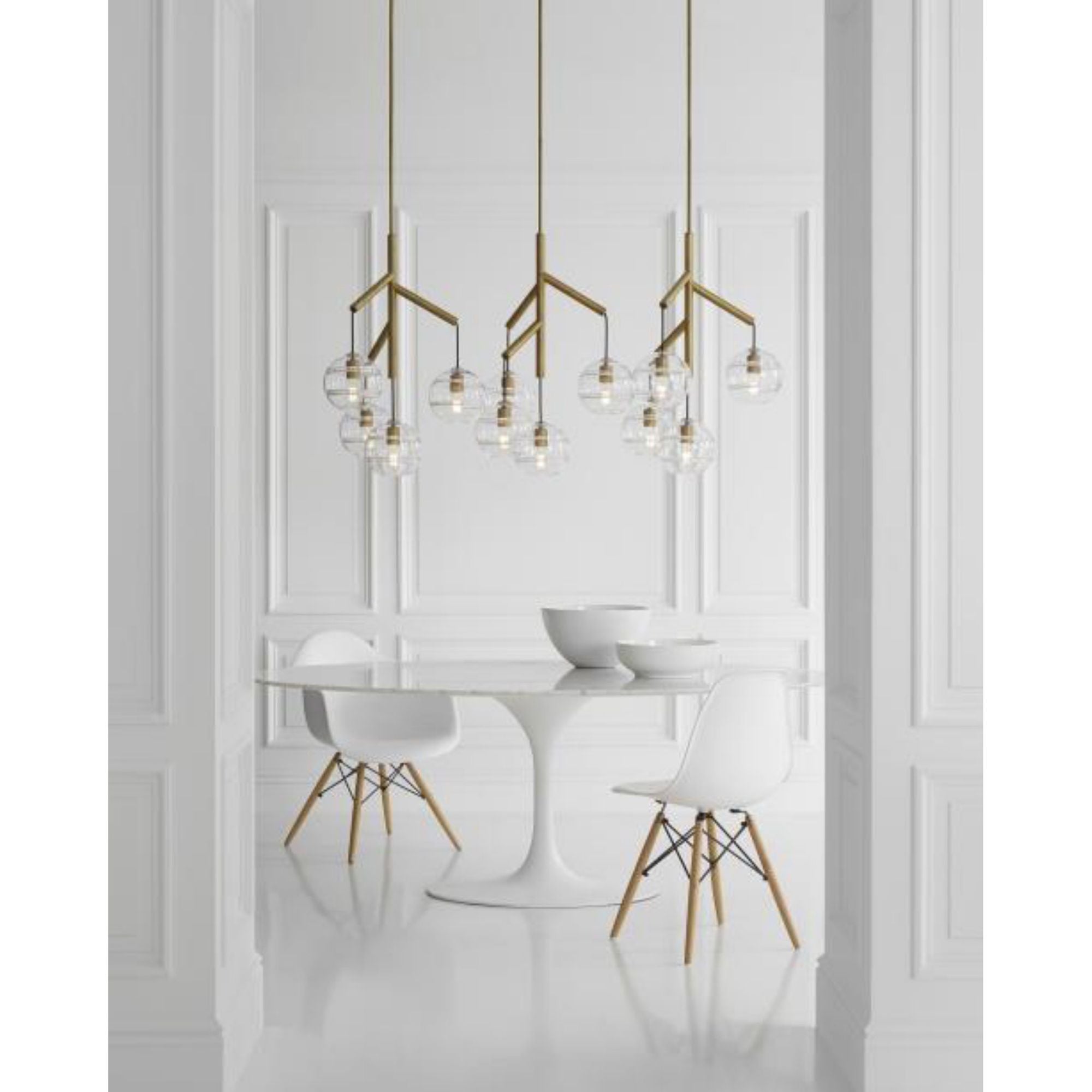 Sedona Triple Chandelier Chandeliers 12-Light Satin Nickel by Sean Lavin