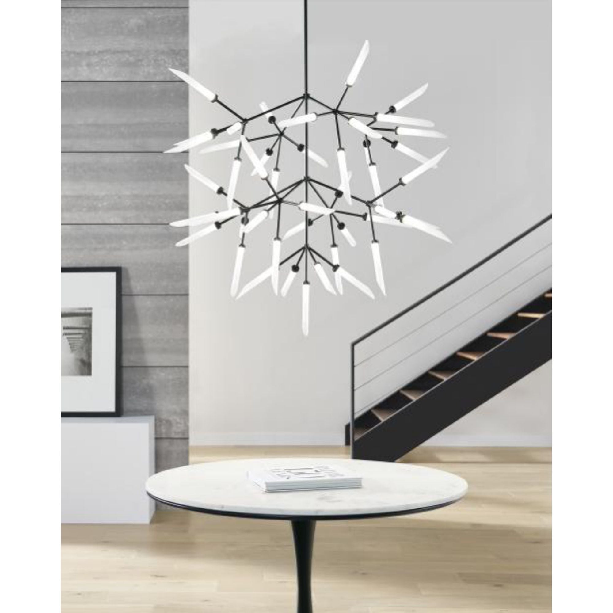 Spur Grande Chandelier Chandeliers 45-Light LED 2700K Aged Brass by Sean Lavin