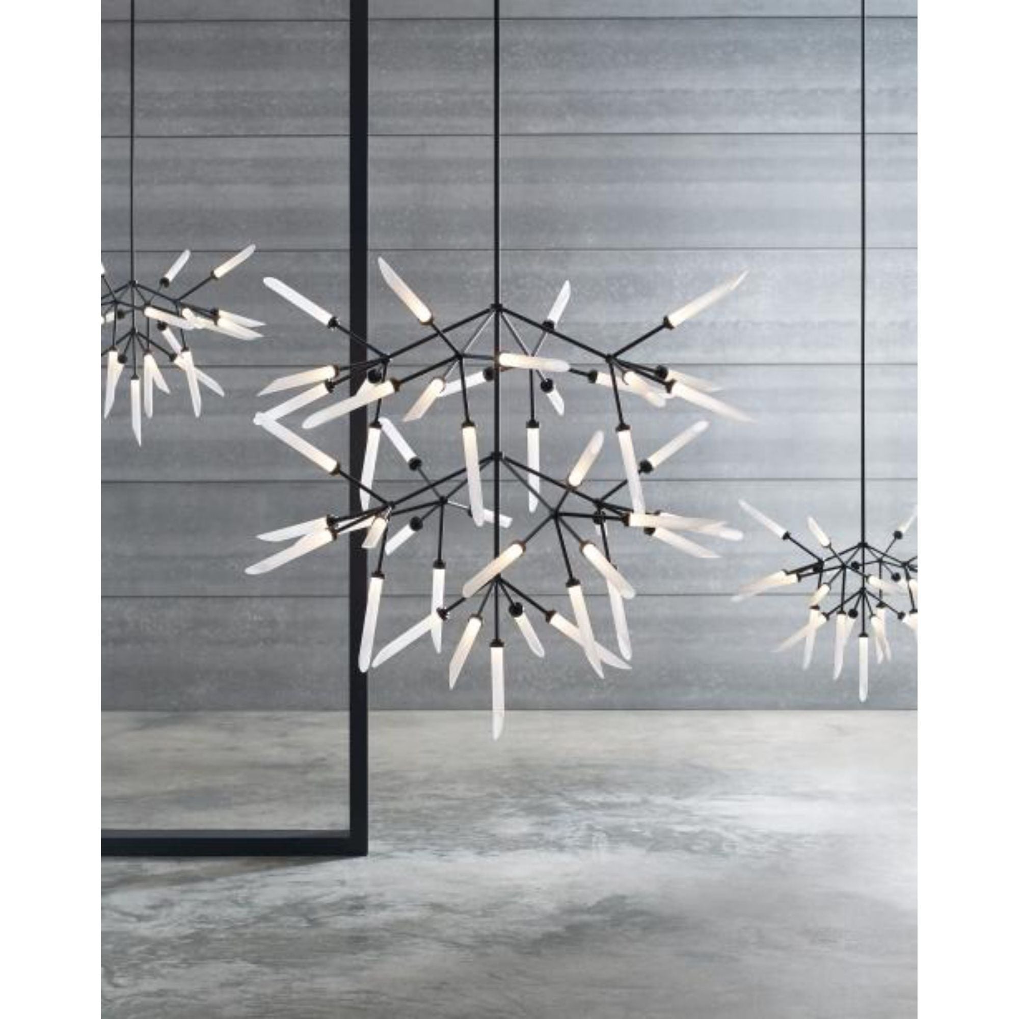 Spur Grande Chandelier Chandeliers 45-Light LED 2700K Aged Brass by Sean Lavin