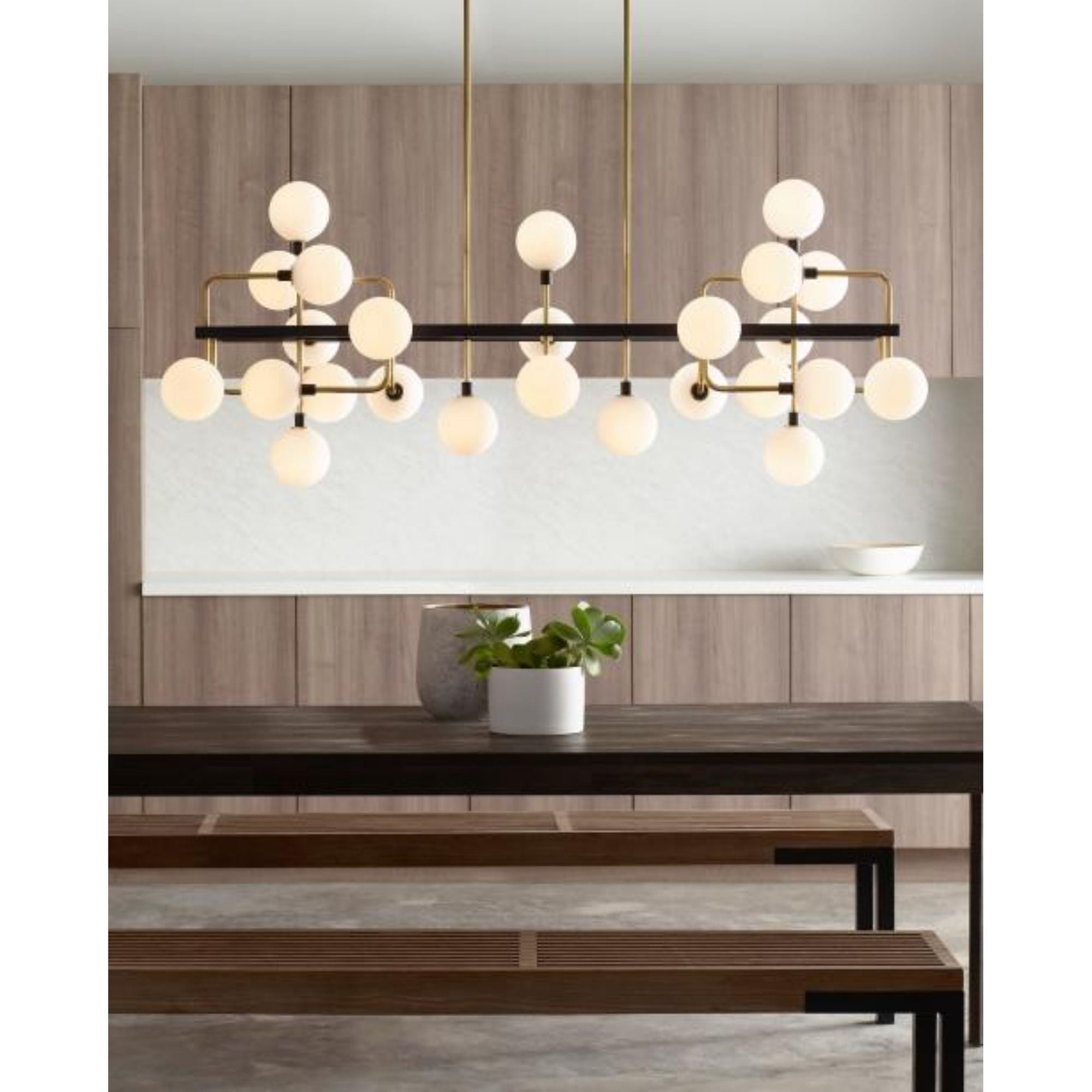 Viaggio Linear Chandelier Linear Suspension 25-Light by Sean Lavin