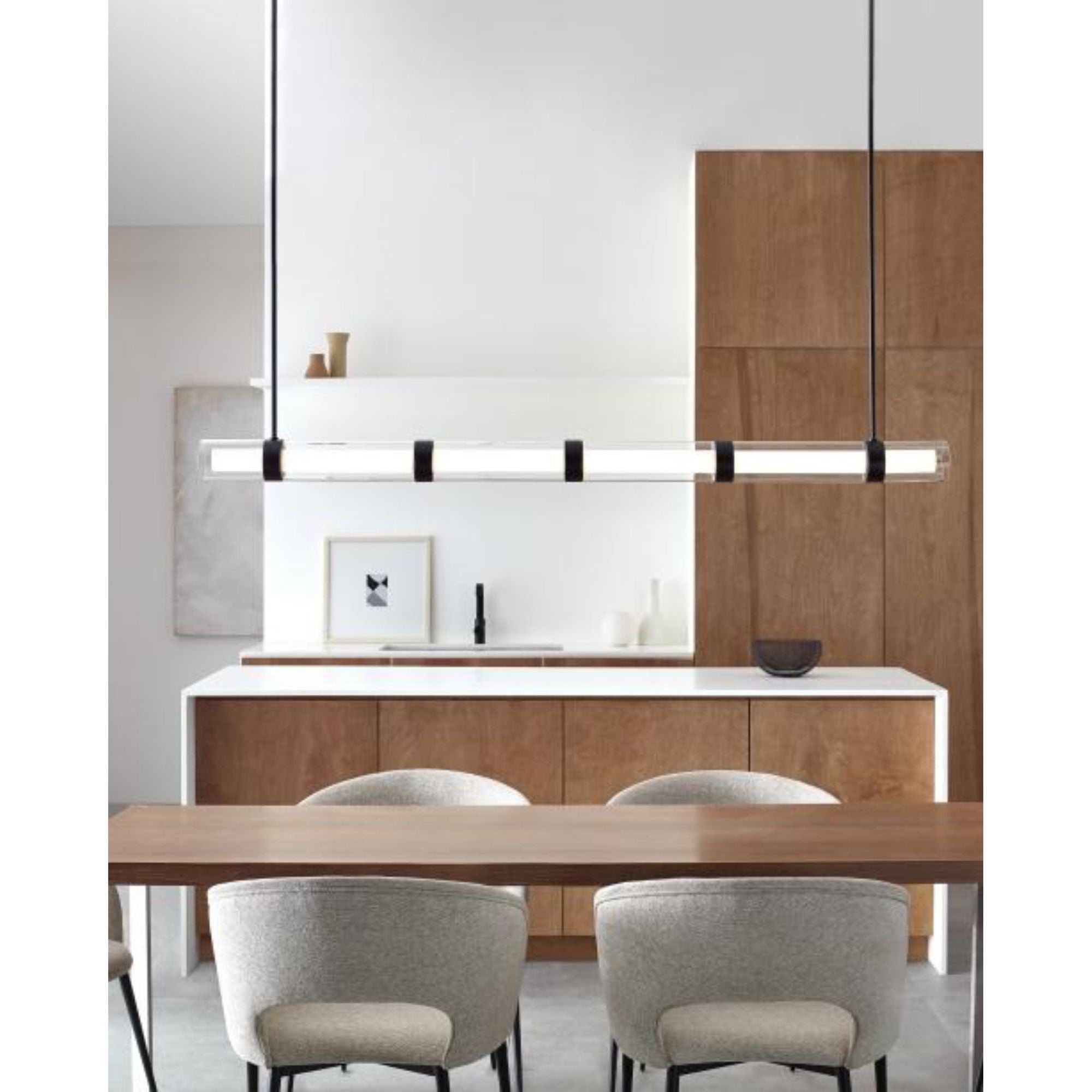 Wit Linear Suspension Linear Suspension 1-Light LED 3000K Aged Brass by Sean Lavin