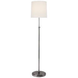 Thomas O'Brien Bryant Floor Lamp in Antique Silver with Linen Shade