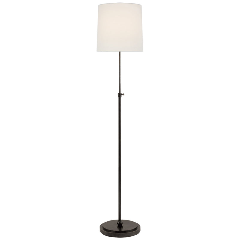 Thomas O'Brien Bryant Floor Lamp in Bronze with Linen Shade