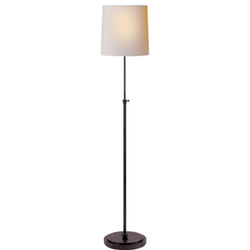 Thomas O'Brien Bryant Floor Lamp in Bronze with Natural Paper Shade
