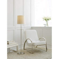Thomas O'Brien Bryant Floor Lamp in Polished Nickel with Natural Paper Shade