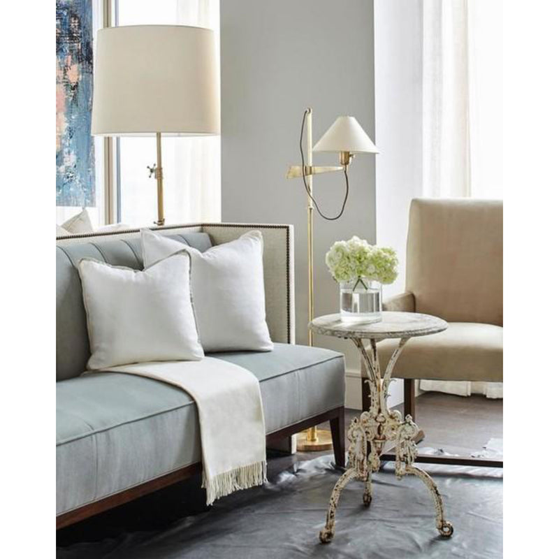 Thomas O'Brien Studio Floor Lamp in Polished Nickel with Natural Paper Shade