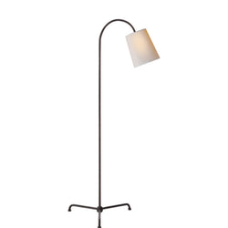 Thomas O'Brien Mia Floor Lamp in Aged Iron with Natural Paper Shade