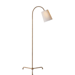 Thomas O'Brien Mia Floor Lamp in Gilded Iron with Natural Paper Shade