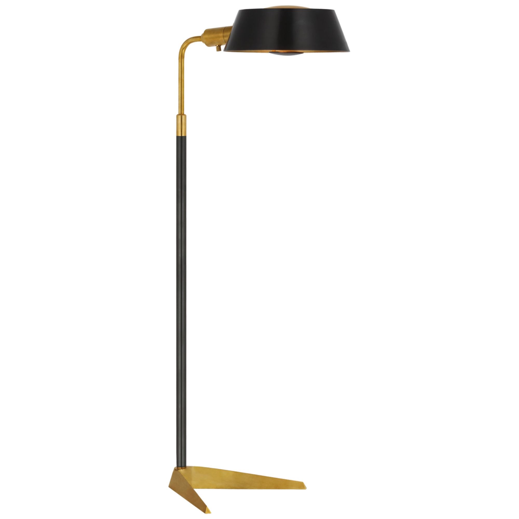 Thomas O'Brien Alfie Pharmacy Floor Lamp in Bronze and Hand-Rubbed Antique Brass