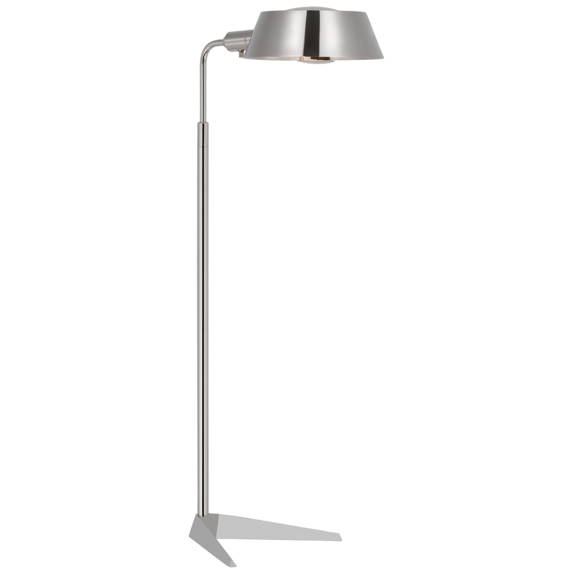 Thomas O'Brien Alfie Pharmacy Floor Lamp in Polished Nickel W12.5" x H36.25" - 46.25"
