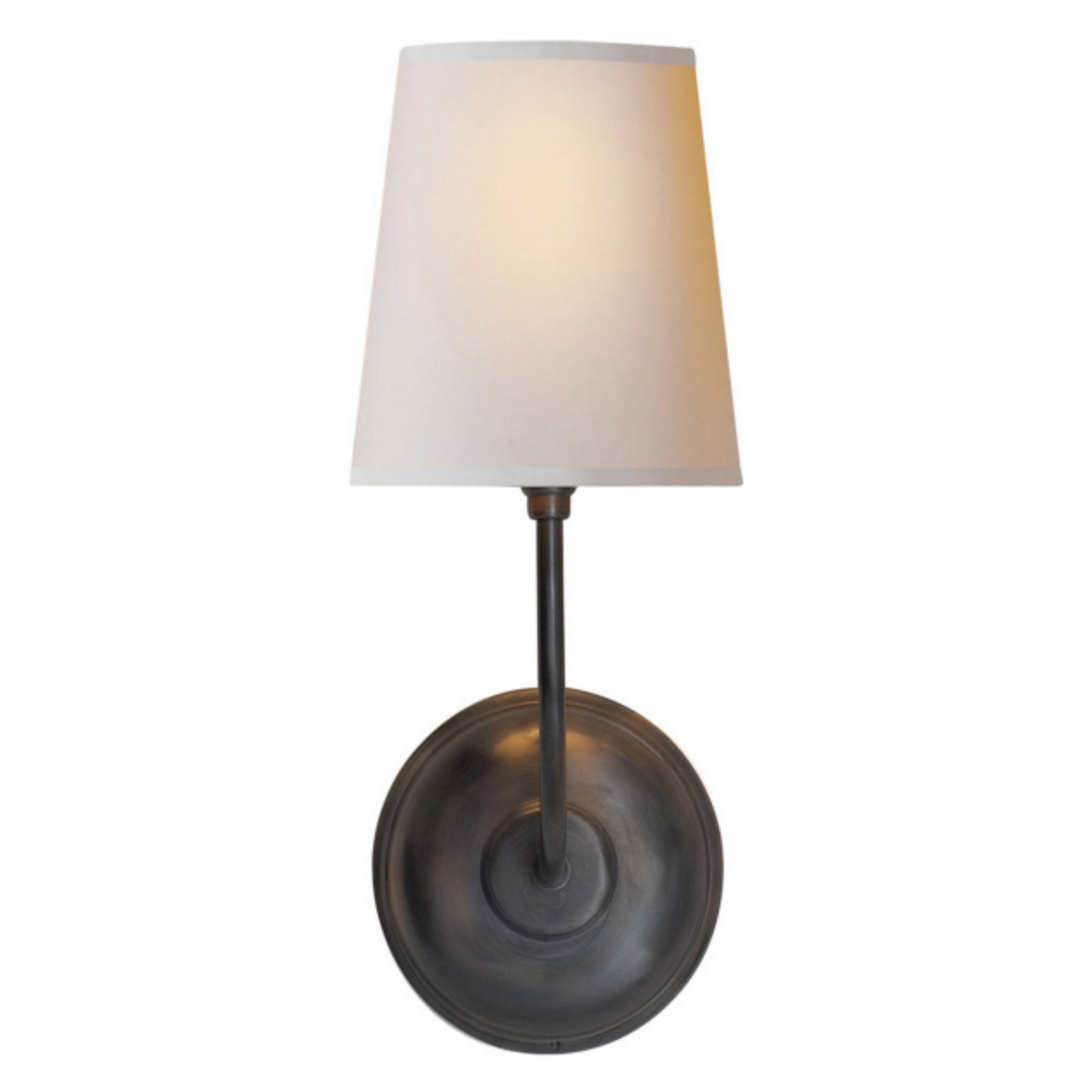 Thomas O'Brien Vendome Single Sconce in Bronze with Natural Paper Shade
