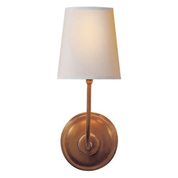Thomas O'Brien Vendome Single Sconce in Hand-Rubbed Antique Brass with Natural Paper Shade