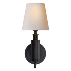 Thomas O'Brien Longacre Sconce in Bronze with Natural Paper Shade