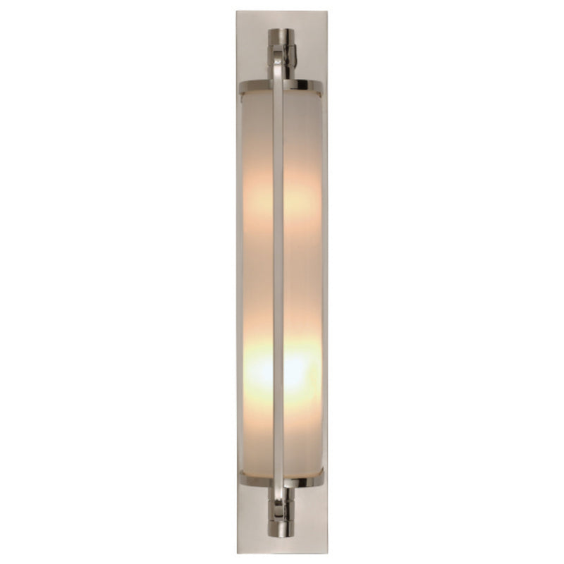 Thomas O'Brien Keeley Tall Pivoting Sconce in Chrome with White Glass